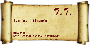 Tamás Tihamér névjegykártya